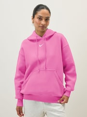 Nike Pink Sportswear Phoenix Fleece Oversized Pullover Hoodie - Image 1 of 6