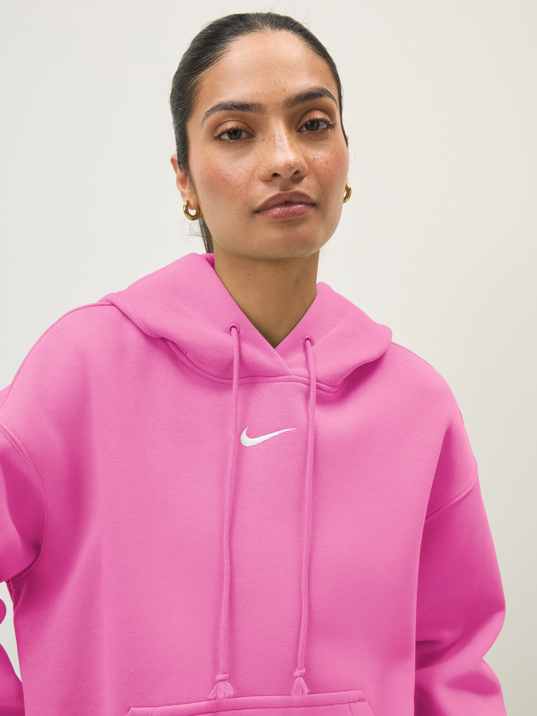 nike fleece sweatshirt in arctic pink and peach
