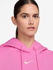 Nike Pink Sportswear Phoenix Fleece Oversized Pullover Hoodie - Image 3 of 6