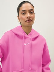 Nike Pink Sportswear Phoenix Fleece Oversized Pullover Hoodie - Image 5 of 6