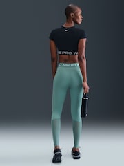 Nike Cannon Blue Pro Mid Rise Mesh Panelled Leggings - Image 2 of 5