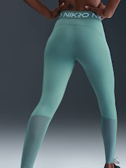 Nike Cannon Blue Pro Mid Rise Mesh Panelled Leggings - Image 4 of 5