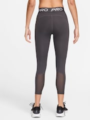 Nike Black Pro Mid-Rise Crop Mesh Panel Leggings - Image 2 of 3
