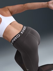 Nike Black Pro Mid-Rise Crop Mesh Panel Leggings - Image 4 of 5