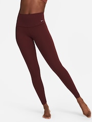 Nike Burgundy Crush Zenvy Gentle Support High Waisted Full Length Leggings - Image 3 of 7