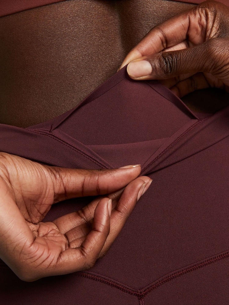 Nike Burgundy Crush Zenvy Gentle Support High Waisted Full Length Leggings - Image 7 of 7