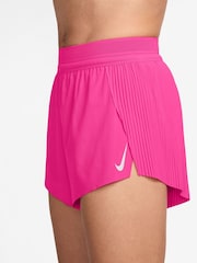 Nike Hyper PInk AeroSwift Dri-FIT ADV Mid Rise Brief Lined 3 Inch Running Shorts - Image 8 of 9