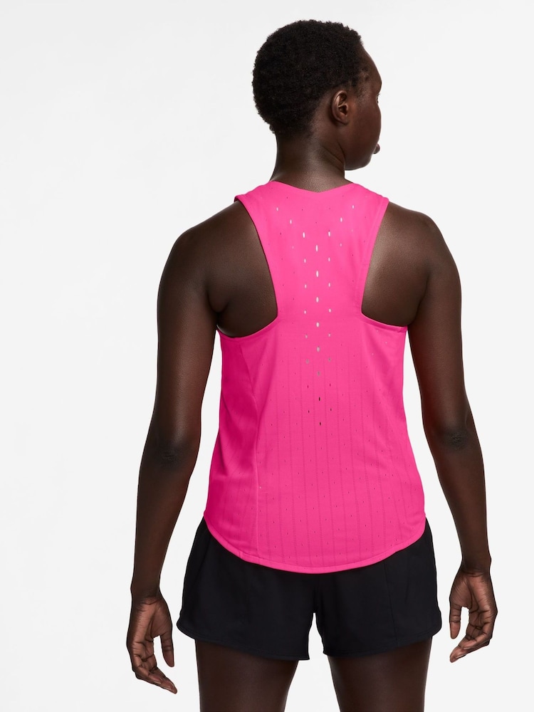 Nike Hyper PInk AeroSwift Dri-FIT ADV Running Singlet Vest - Image 2 of 3 Nike Hyper PInk AeroSwift Dri-FIT ADV Running Singlet Vest - Image 2 of 3