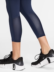 Nike Midnight Navy Pro Mid-Rise Crop Mesh Panel Leggings - Image 3 of 3