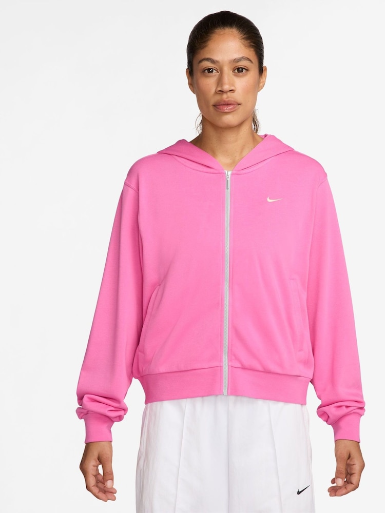 Nike Pink Sportswear Chill Terry Loose Full-Zip French Terry Hoodie - Image 1 of 3