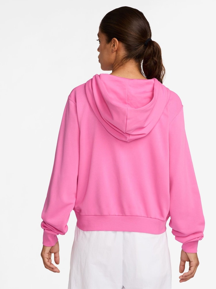 Nike Pink Sportswear Chill Terry Loose Full-Zip French Terry Hoodie - Image 2 of 3