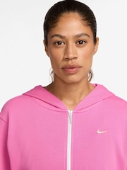 Nike Pink Sportswear Chill Terry Loose Full-Zip French Terry Hoodie - Image 3 of 3