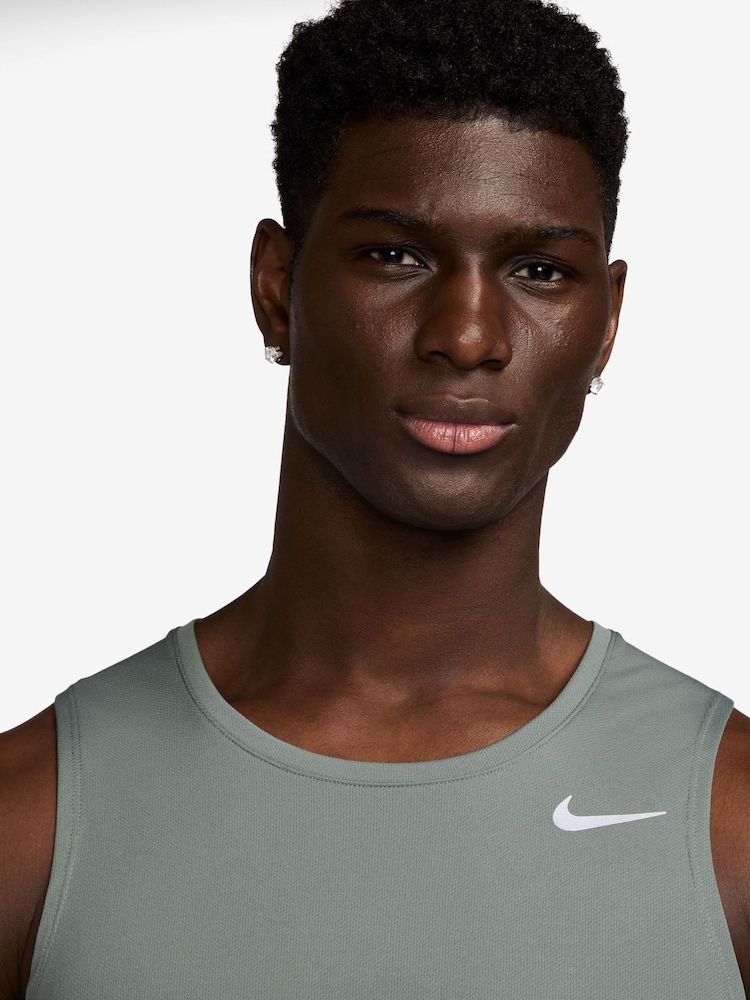 Nike Clay Green Dri-FIT Miler Running Vest Top - Image 3 of 3
