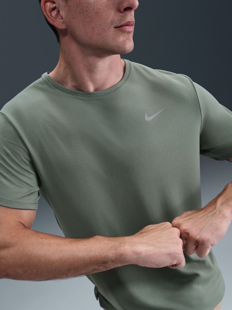 Nike Clay Green Dri-FIT Miler Running T-Shirt - Image 5 of 5 Nike Clay Green Dri-FIT Miler Running T-Shirt - Image 5 of 5