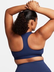 Nike Midnight Navy Swoosh Medium Support Padded Sports Bra - Image 3 of 7