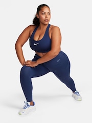 Nike Midnight Navy Swoosh Medium Support Padded Sports Bra - Image 6 of 7