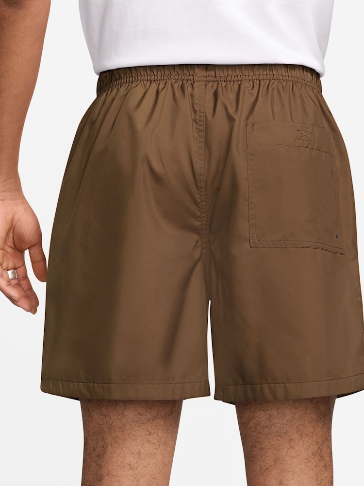 Nike Brown Club Woven Flow Shorts - Image 1 of 4 Nike Brown Club Woven Flow Shorts - Image 1 of 4