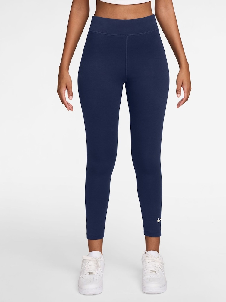 Nike Midnight Navy Sportswear Classic High-Waisted 7/8 Leggings - Image 1 of 3