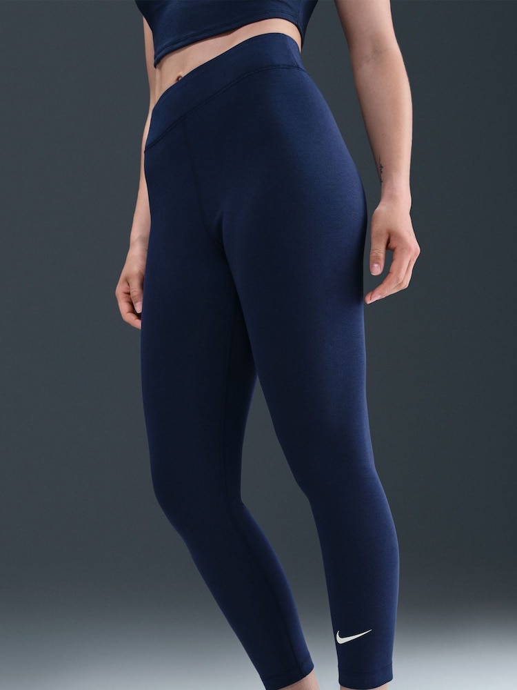 Nike Midnight Navy Sportswear Classic High Waisted 7/8 Leggings - Image 1 of 5 Nike Midnight Navy Sportswear Classic High Waisted 7/8 Leggings - Image 1 of 5