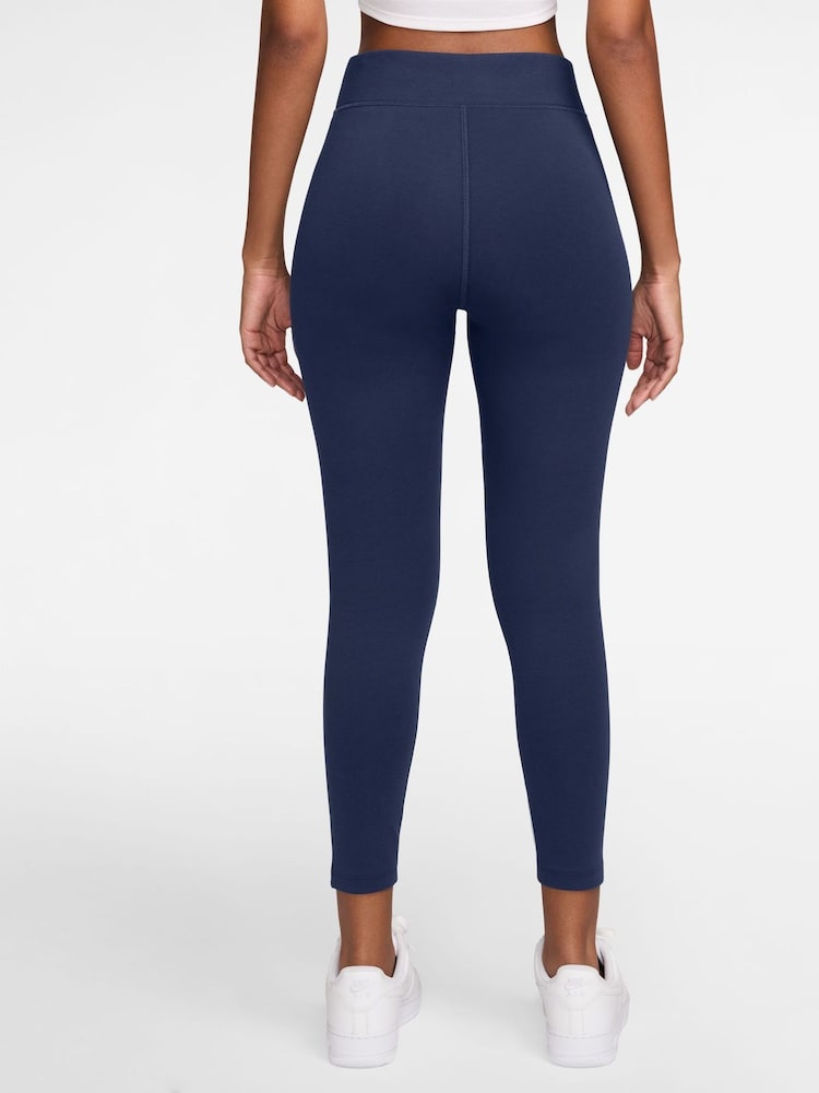 Nike Midnight Navy Sportswear Classic High-Waisted 7/8 Leggings - Image 2 of 3
