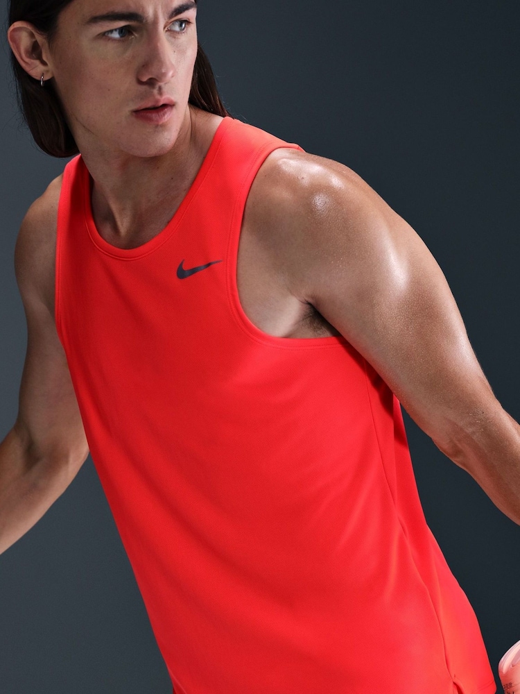 Nike Red Dri-FIT Miler Running Vest Top - Image 4 of 4 Nike Red Dri-FIT Miler Running Vest Top - Image 4 of 4