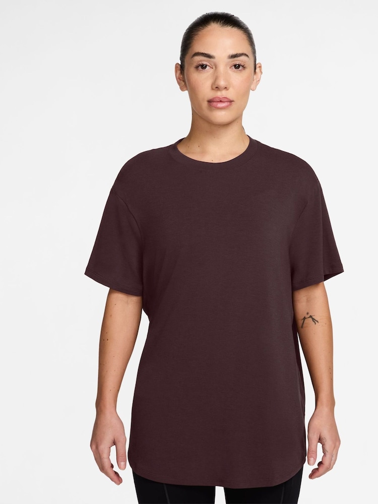 Nike Burgundy Crush One Relaxed Dri-FIT Short-Sleeve Top - Image 1 of 3