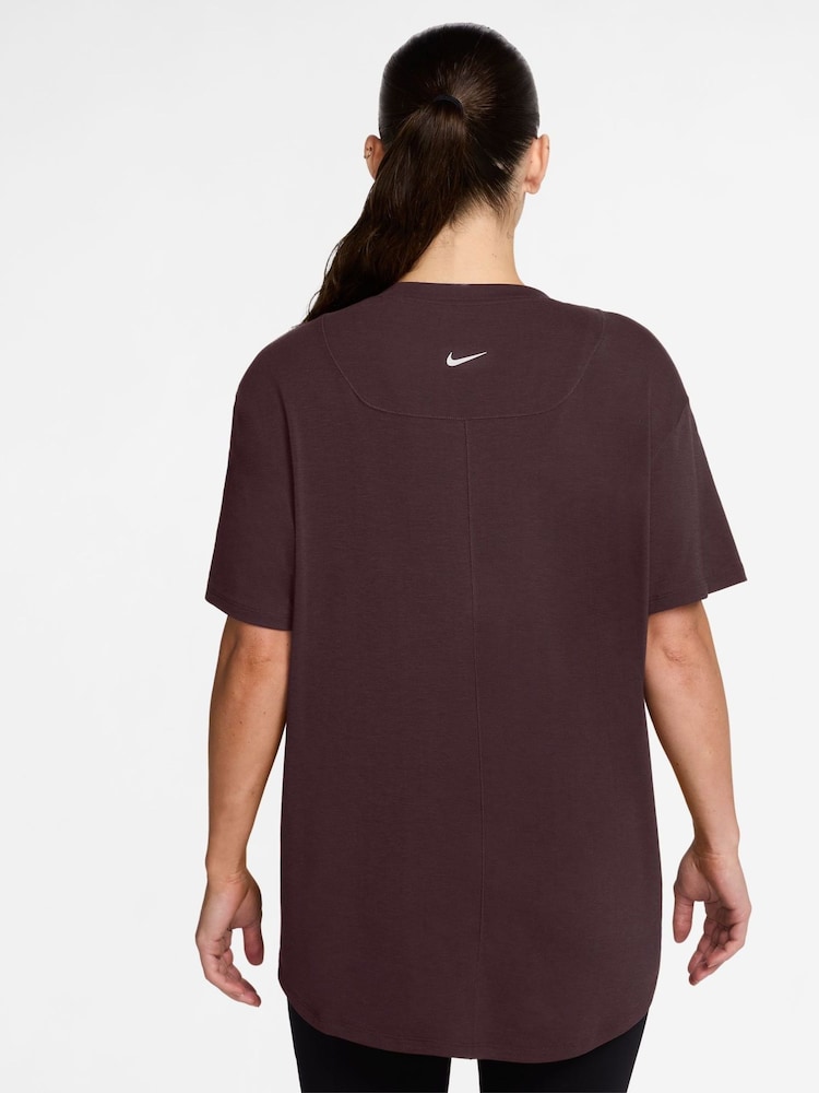 Nike Burgundy Crush One Relaxed Dri-FIT Short-Sleeve Top - Image 2 of 3