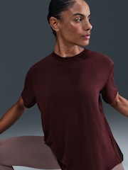 Nike Burgundy Crush Dri-Fit One Relaxed Short Sleeve Top - Image 5 of 5