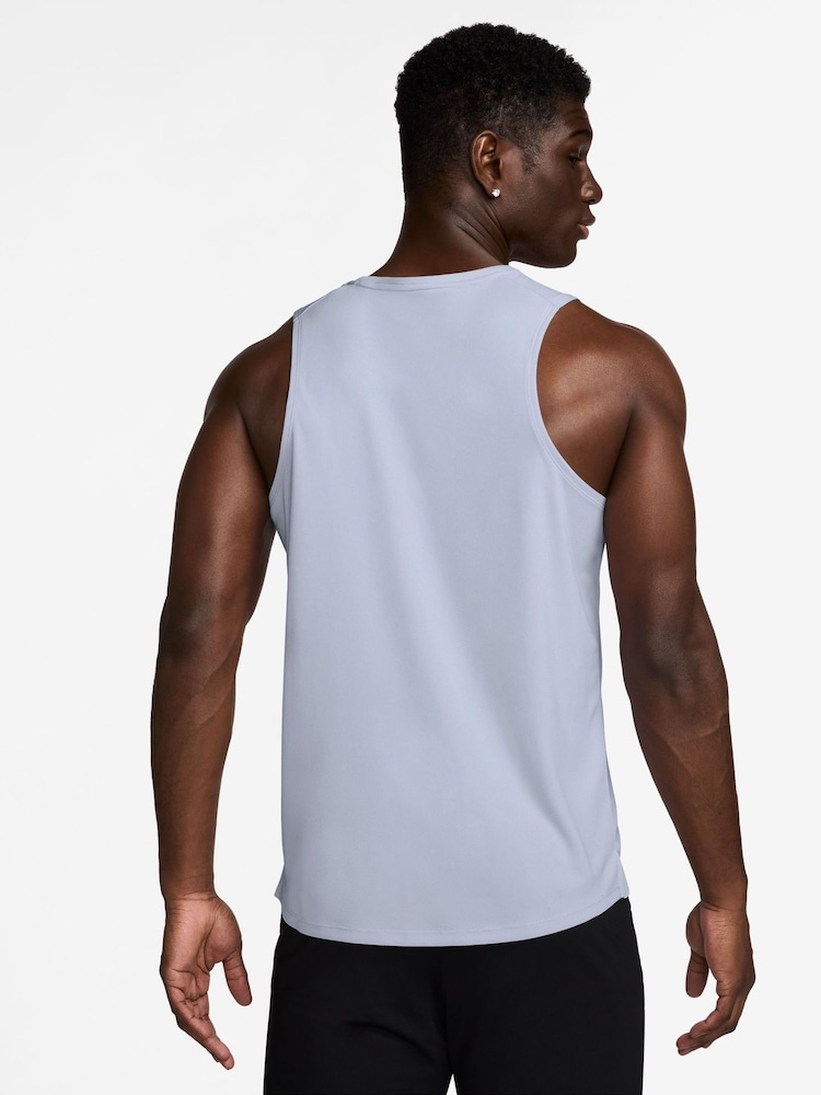 Nike Ghost Blue Dri-FIT Miler Running Vest Top - Image 2 of 3 Nike Ghost Blue Dri-FIT Miler Running Vest Top - Image 2 of 3