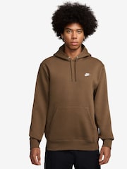 Nike Mosswood Brown Club Pull Over Hoodie - Image 1 of 8