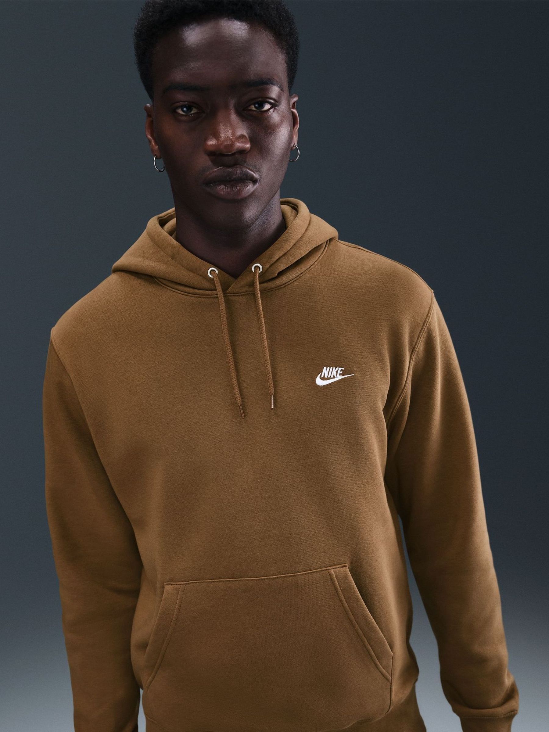 brown nike zip up hoodie