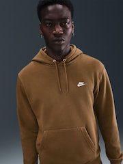 Nike Mosswood Brown Club Pull Over Hoodie - Image 6 of 8