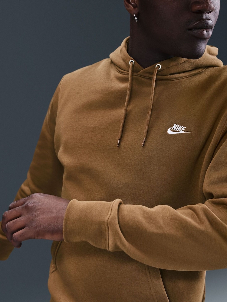 Nike Mosswood Brown Club Pull Over Hoodie - Image 8 of 8 Nike Mosswood Brown Club Pull Over Hoodie - Image 8 of 8