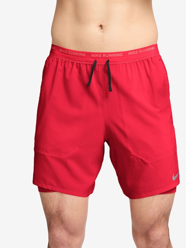 Nike Red Dri-FIT Stride 7 Inch 2-In-1 Running Shorts - Image 1 of 4
