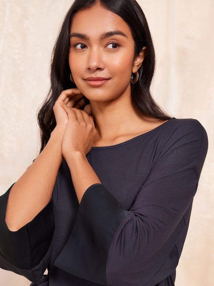 Friends Like These Navy Satin Trim Tunic - Image 3 of 4