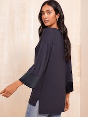 Friends Like These Navy Satin Trim Tunic - Image 4 of 4