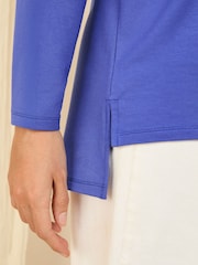 Friends Like These Neutral Soft Jersey Long Sleeve Slash Neck Tunic - Image 3 of 5