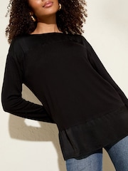 Friends Like These Black Off The Shoulder Drape Top - Image 1 of 5