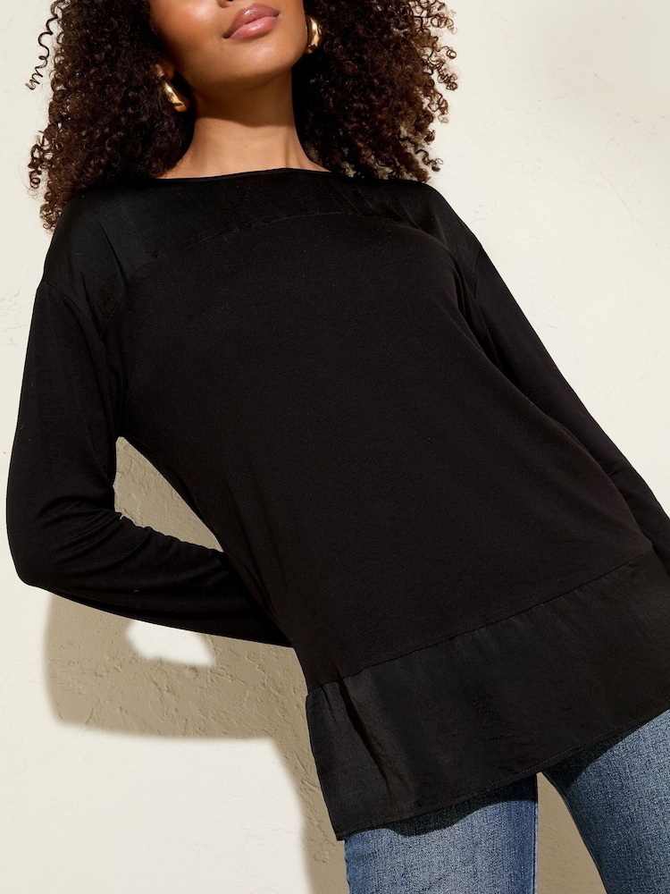 Friends Like These Black Off The Shoulder Drape Top - Image 1 of 5