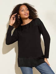 Friends Like These Black Off The Shoulder Drape Top - Image 3 of 5