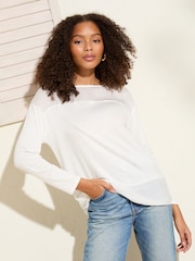 Friends Like These Ivory Off The Shoulder Drape Top - Image 1 of 4