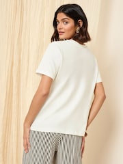 Friends Like These Ivory Crew Neck Slogan 100 Cotton Easy TShirt - Image 5 of 5