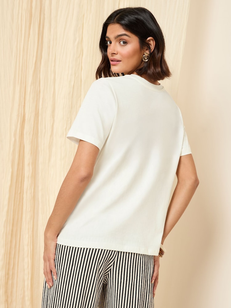 Friends Like These Ivory Crew Neck Slogan 100 Cotton Easy TShirt - Image 5 of 5