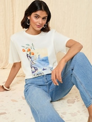 Friends Like These White Crew Neck Boxy Graphic T-Shirt - Image 1 of 4