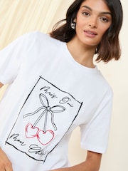 Friends Like These Cream Crew Neck Slogan 100 Cotton Easy TShirt - Image 3 of 4