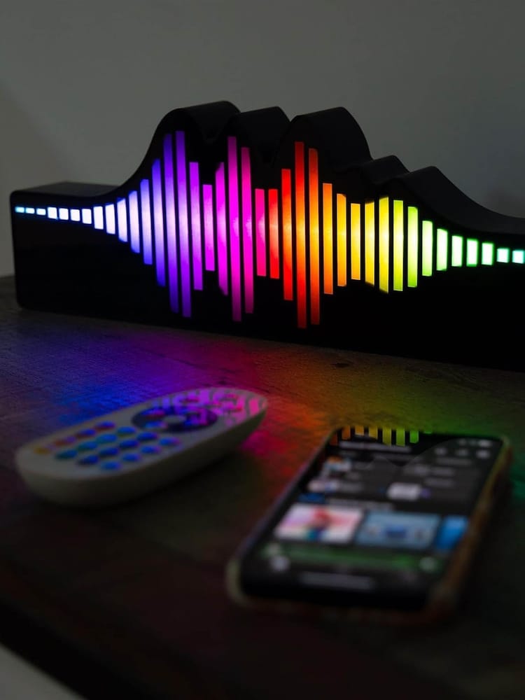 Fizz creations Black Sound Wave Light Lamp - Image 1 of 5
