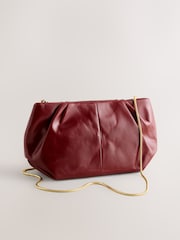 Red Leather Snap Clutch Bag - Image 2 of 5