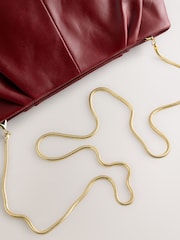 Red Leather Snap Clutch Bag - Image 4 of 5