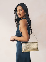 Gold Clutch Bag With Detachable Chain - Image 2 of 8