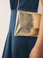 Gold Clutch Bag With Detachable Chain - Image 3 of 8